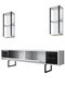Hanah Home Mueble de TV Black Line - Blanco y Negro